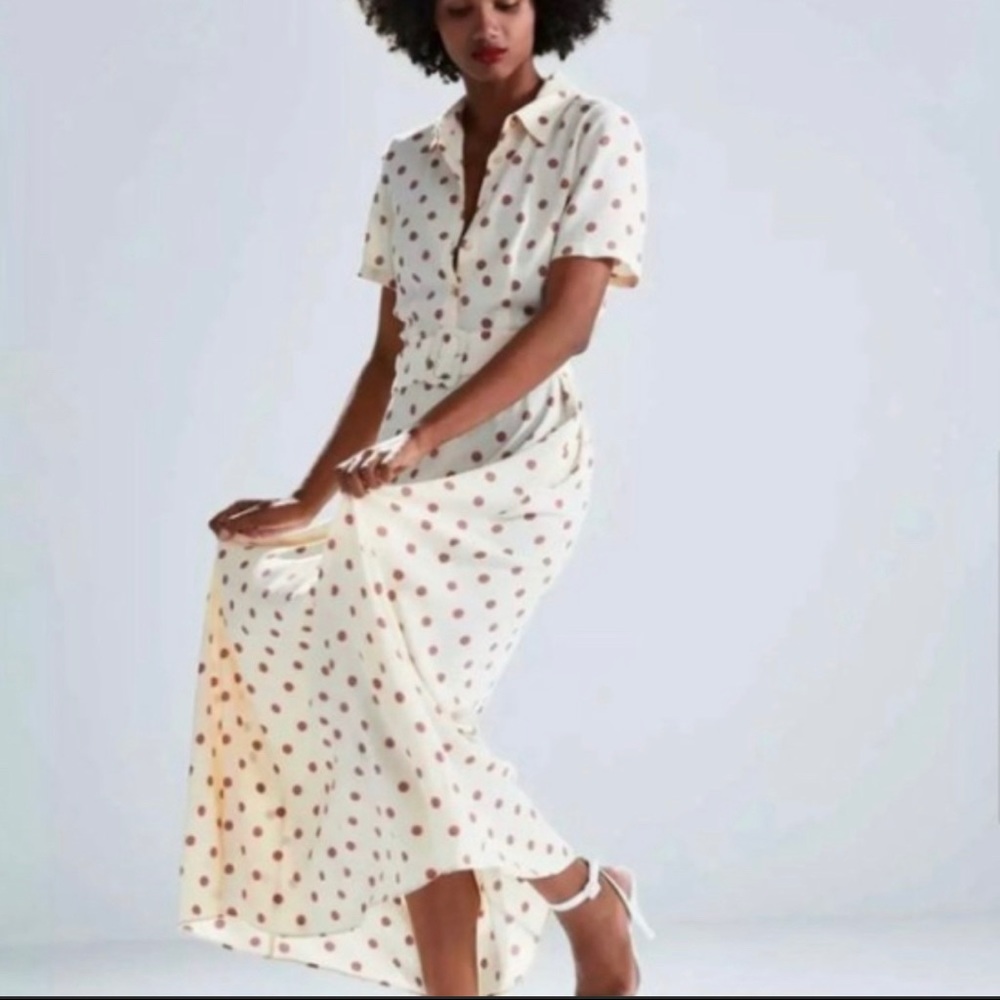 Zara Belted Polka Dot Maxi